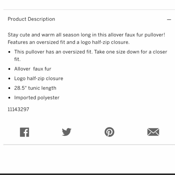 VS Pink HoodieFaux Fur Half Zip pullover Black S - Picture 5 of 5